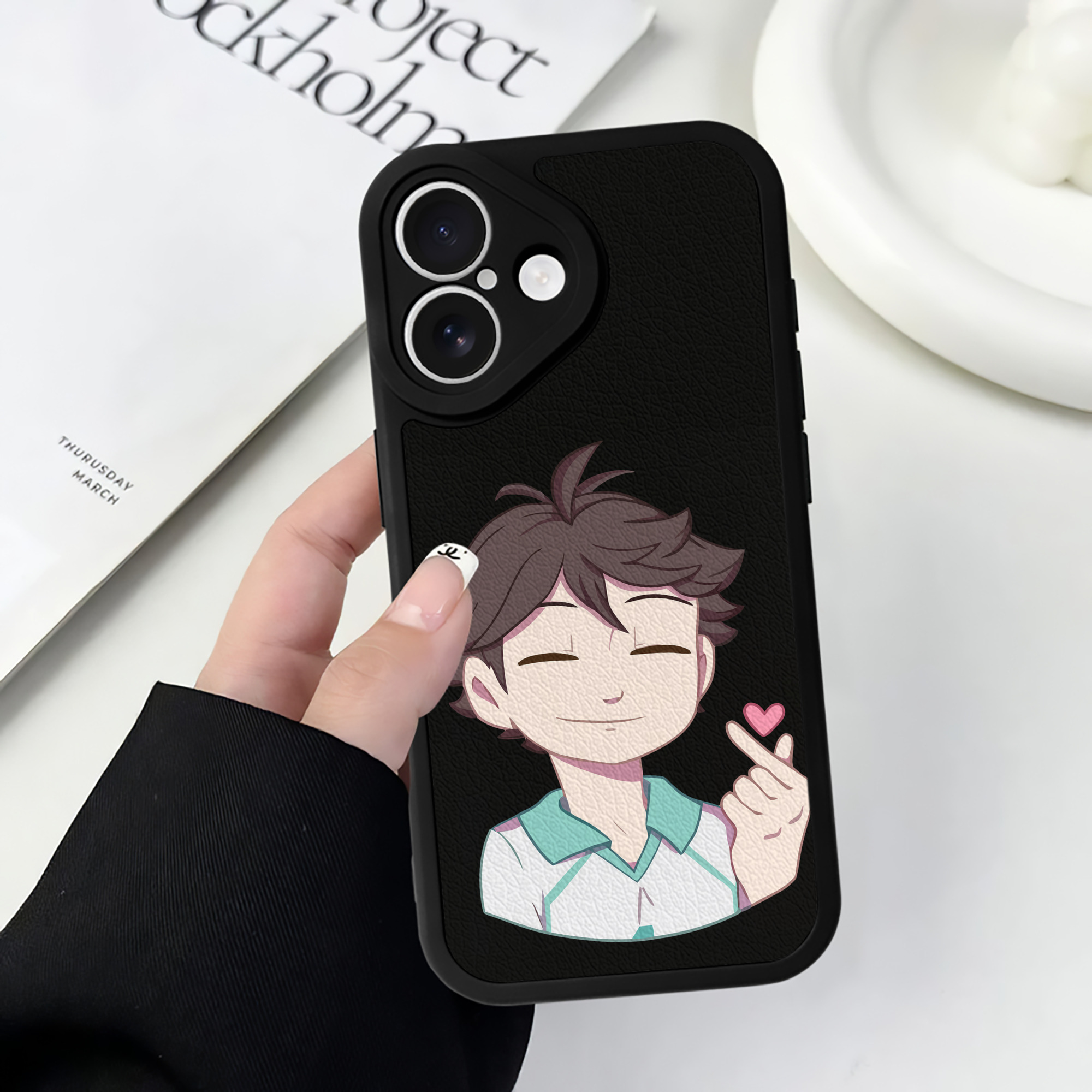 （画像用） ハイキュー!! Haikyu!! 【iPhone 16シリーズ対応】シリコンスマホケース（レザー調） 材質：シリコン